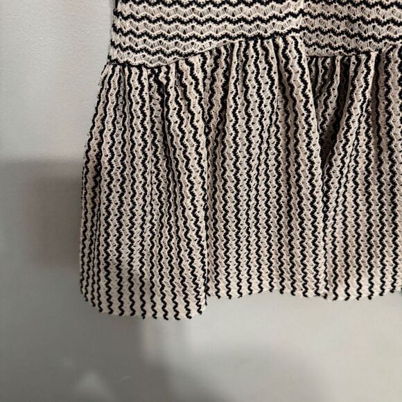 Free People Lace & Stripe Peplum Top in Black & Toasted Almond medium - Picture 6 of 7